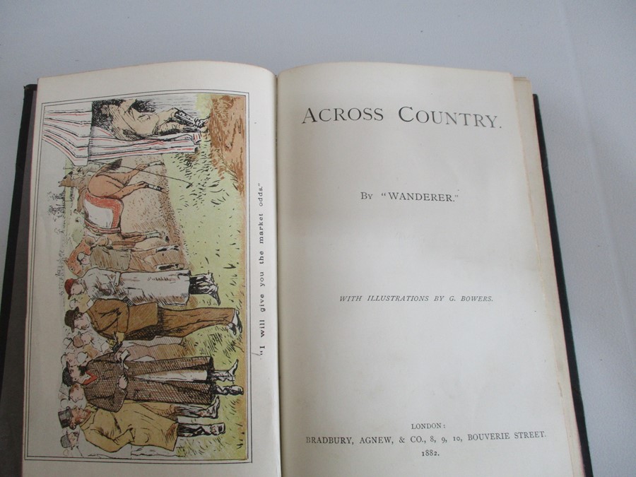 Hardback "Across Country" by Wanderer. Bound in half black leather with five bands on spine and - Image 4 of 4