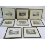 A collection of antique prints featuring scenes from the South West