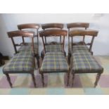 A set of six regency dining chairs with upholstered seats