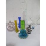 A collection of various art glass, including Mdina