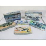 A collection of boxed Hasegawa model planes and weapons including, SAAB AJ-37 Viggen, Rockwell