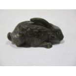 A small bronze rabbit - length 6cm