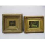 Two small oil paintings in ornate gilt frames