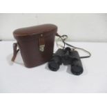 A pair of Carl Zeiss Jena Pentekarem 15 x 50 binoculars in leather carry case