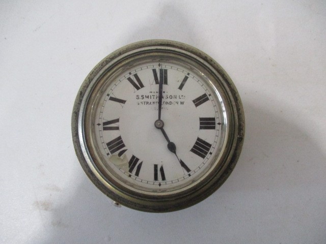 A vintage car dashboard clock by S.Smith & Son Limited