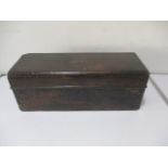 An antique iron wood box