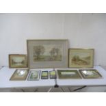 Various watercolours of landscapes including G. Gray, T. Cossins and G Morris