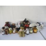 A collection of TY bears including Wedding, Halloween, Owls sets and a West Highland Terrier
