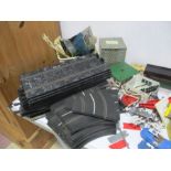 An assortment of Scalextric including track, cars - Lister Jaguar, Lotus etc, controllers, etc along