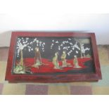 Japanese lacquered table with shibayama work, A/F