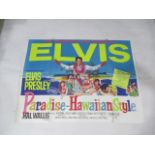 An Elvis Presley British quad film poster entitled "Paradise Hawaiian Style"