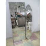 Two contemporary decorative wall mirrors