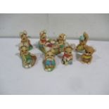 A collection of seven Pendelfin figures