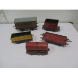 A collection of O Gauge tin plate railway models including Hornby, Chad Valley etc