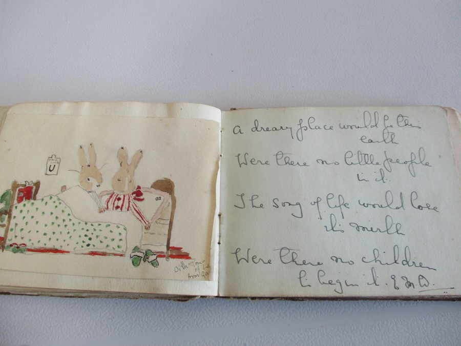 A vintage autograph book circa 1930 with various drawings, poems etc. - Image 22 of 29