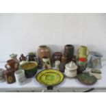 Various stoneware and studio pottery etc - in two boxes