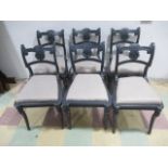 A set of six Edwardian painted ornate chairs