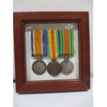 A set of 3 framed WW1 medals awarded to "1233 W.H.Smith" Royal Fusiliers