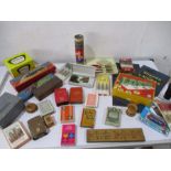 An assortment of vintage games, playing cards, darts etc.