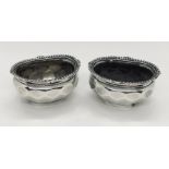 A pair of hallmarked silver salts- no liners