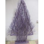 A lilac painted "Christmas" tree, 186cm height