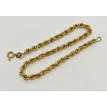 A 9ct gold rope bracelet, 1.7g