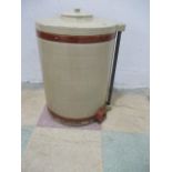 A Fulham pottery stoneware cider barrel (44cm x 36cm)