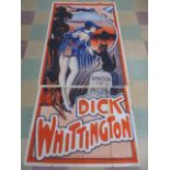 A large vintage Dick Whittington promotional poster - in two parts