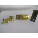 Brass door knocker and letter box