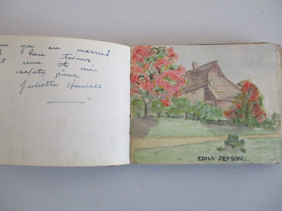 A vintage autograph book circa 1930 with various drawings, poems etc. - Image 3 of 29