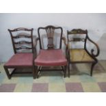 Three antique chairs