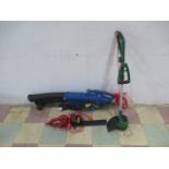 An boxed Einhell Royal leaf blower, along with a boxed Qualcast grass trimmer & Sovereign Hedge