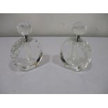 Two art deco style glass perfume bottles