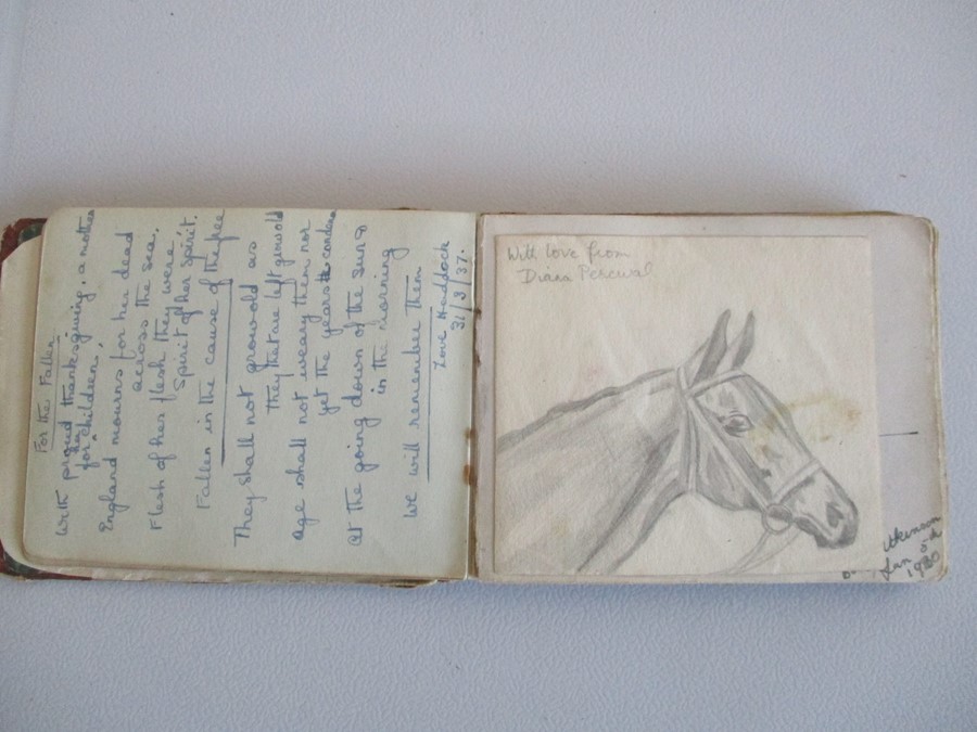 A vintage autograph book circa 1930 with various drawings, poems etc. - Image 6 of 29