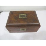 A Victorian walnut veneer jewellery box