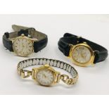 Three ladies wristwatches, Sekonda, Ancre etc.