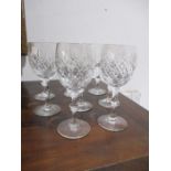 A set of 8 cut glass Webb Corbett hock glasses