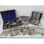 A quantity of silver plated cutlery etc.