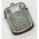 A hallmarked silver vesta case