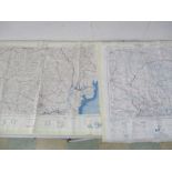 Two double sided army war office silk maps including Rostov, Lublin etc