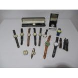 A collection of various watches including Avia Olympic, Lorus, Timberland, Roamer, Timex, Pulsar