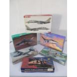 Six boxed Hasegawa model planes including, McDonnell Douglas A-4E/F Skyhawk, Lockheed AC-130H