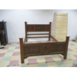 An old charm double bed with linen fold decoration