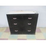 A pine painted chest of four drawers