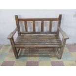 A wooden garden bench