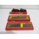 Two boxed Tri-ang Hornby 00 Gauge model railway locomotives with tender, along with two tank