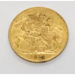 A 1914 full sovereign.