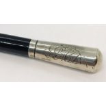 A conductors baton with hallmarked silver mount