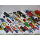 A collection of various vintage die-cast vehicles including Corgi, Matchbox etc