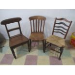 Three Victorian dining chairs